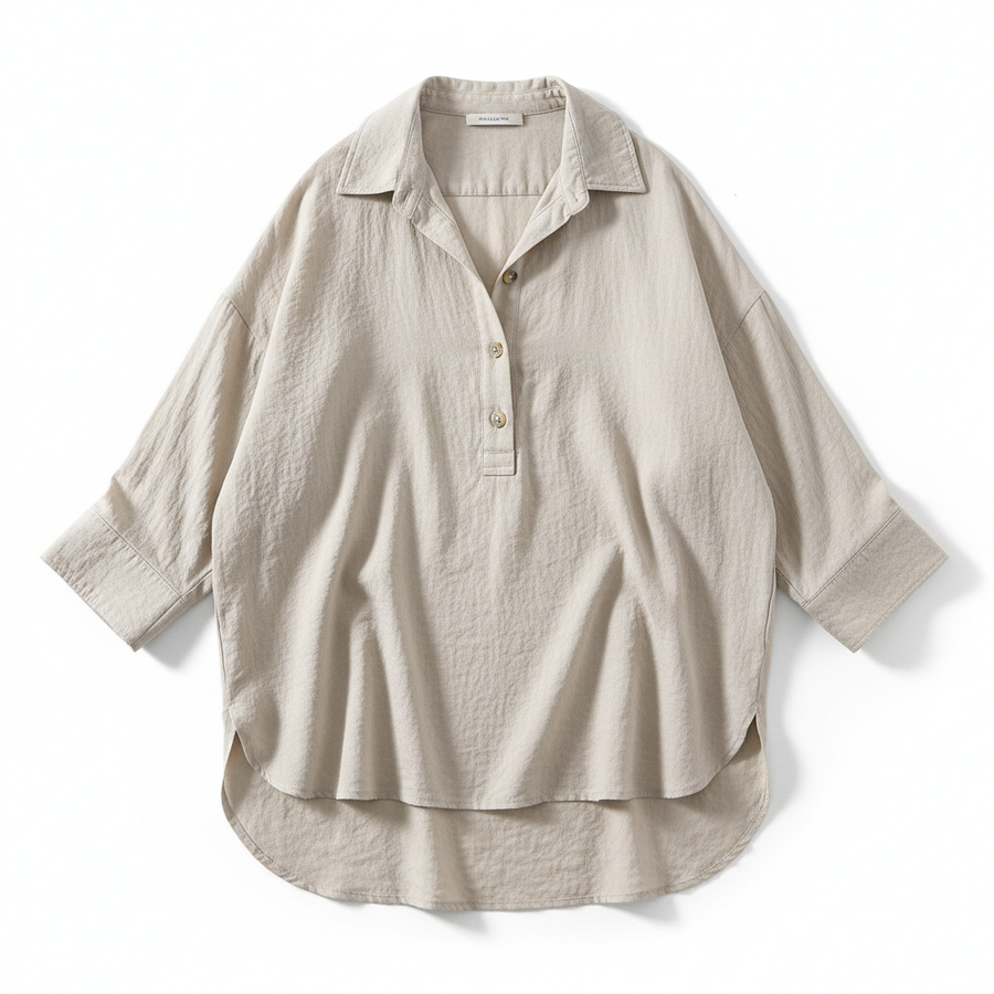 Women's Oversized Casual Shirt in neutral beige